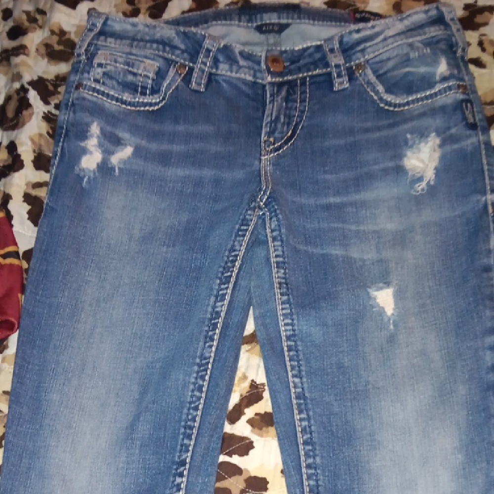 Silver Jeans Women's Straight Leg Blue Denim